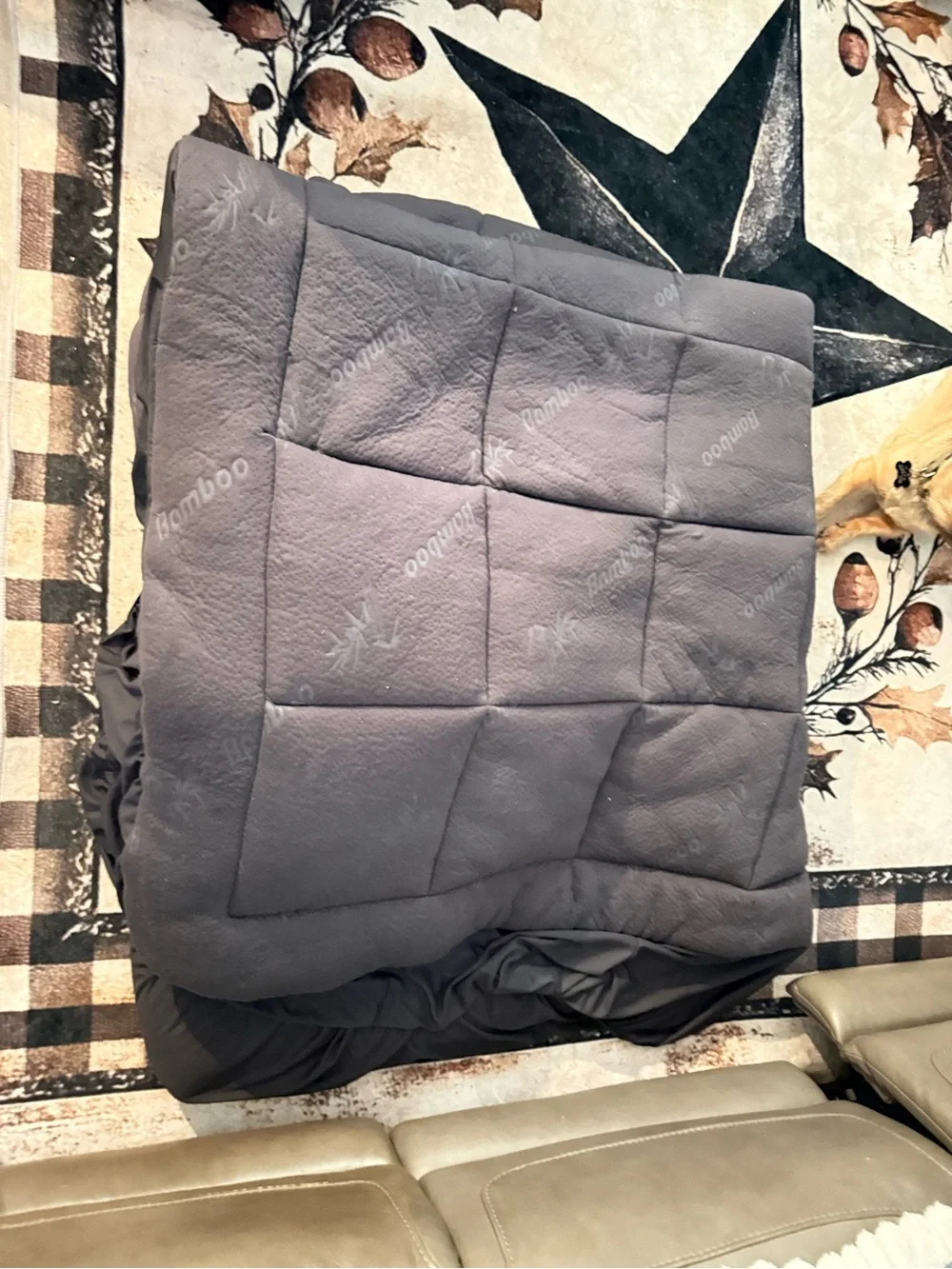 Gray Quilted Bamboo-Blend Mattress Cover - Soft Breathable Protection
